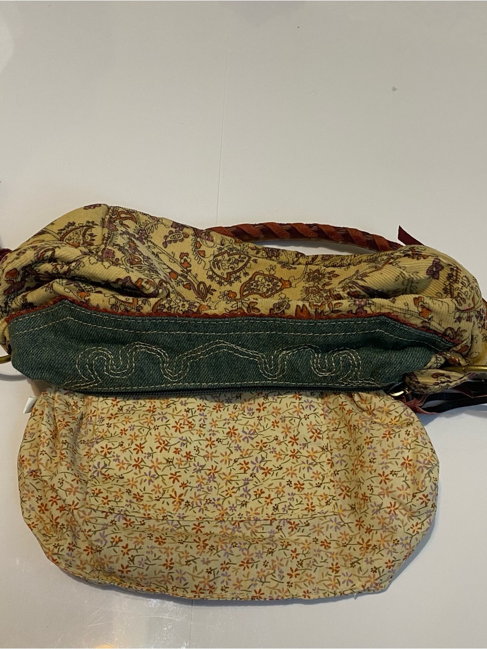Y2K Boho Corduroy Floral Paisley Mini Shoulder Bag - Picture 8 of 8